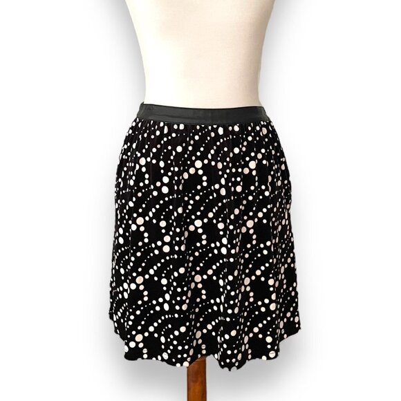 🍀NWT Tulle Black Side Zip Stretch Pocket Polka Dot Mini Skirt Size L - Picture 2 of 8